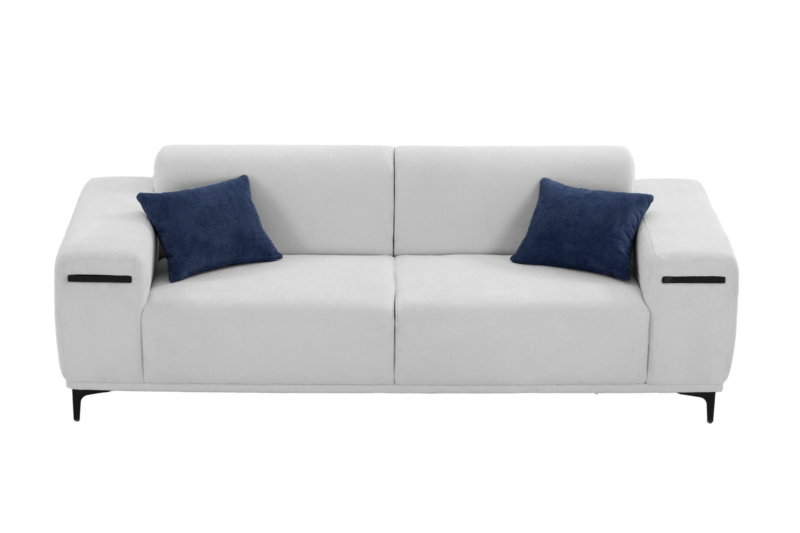 Modern Upholstered Sofa in Beige Linen