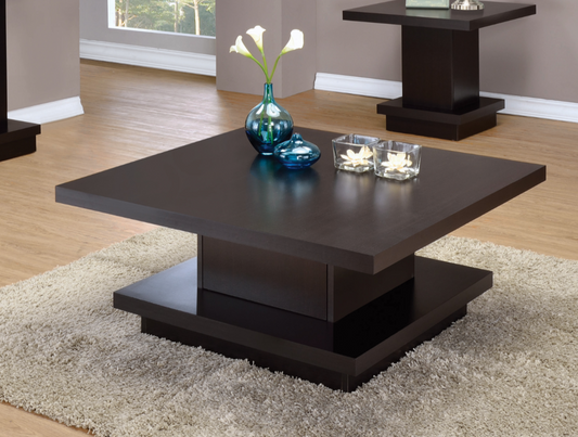 Pedestal Square Coffee Table Cappuccino
