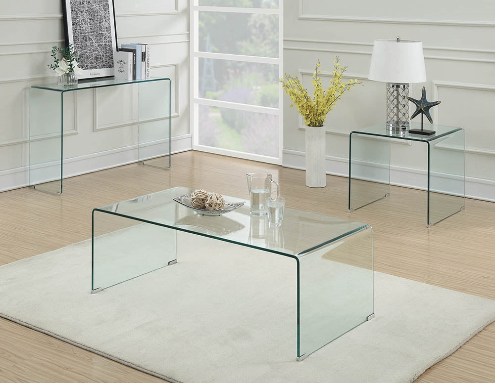 Stanz Retro Modern Clear Glass Coffee Table