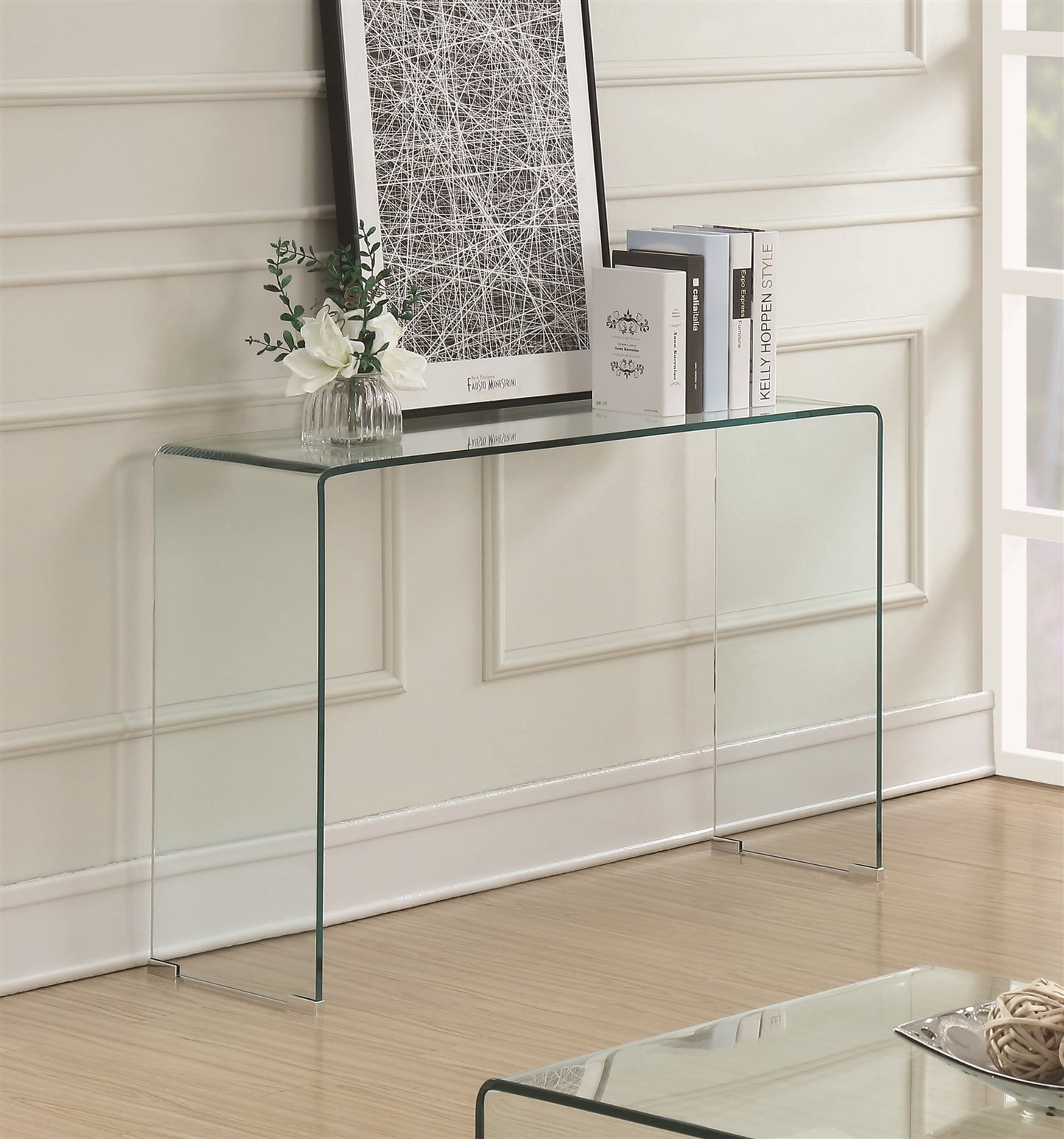 Stanz Retro Modern Clear Glass Sofa Table