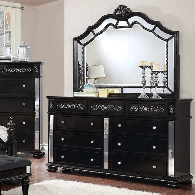 Azha Glam Style 9-Drawer Mirrored Dresser