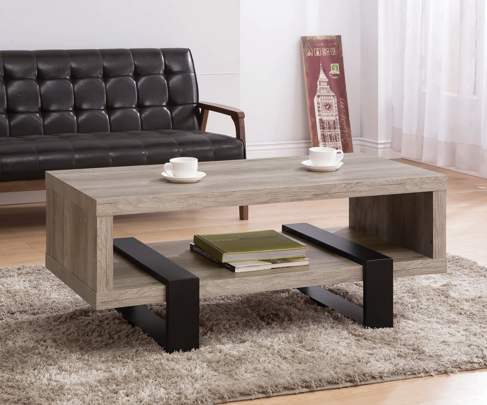 Modern Rectangle Design Coffee Table in Grey Driftwood