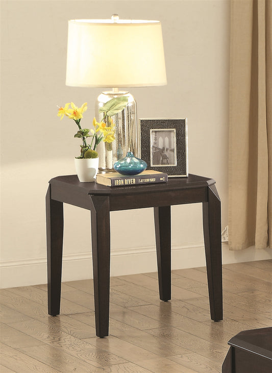 Transitional Style Walnut Finish End Table