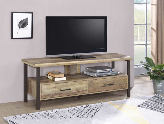 59" 2-Drawer TV Console Weathered Pine