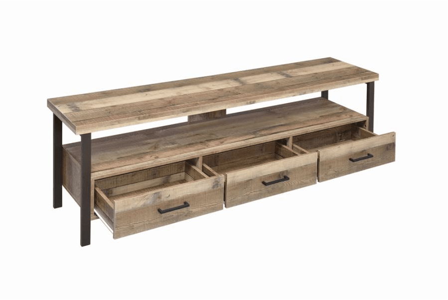 71" 3-Drawer TV Console Weathered Pine