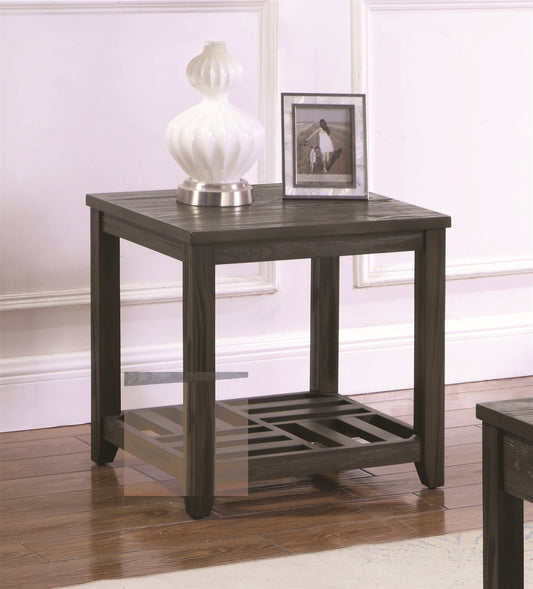 Hugh Transitional Grey End Table