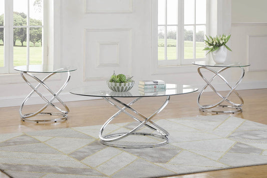 Warran Interlocking Ring 3-Piece Coffee & End Table Set