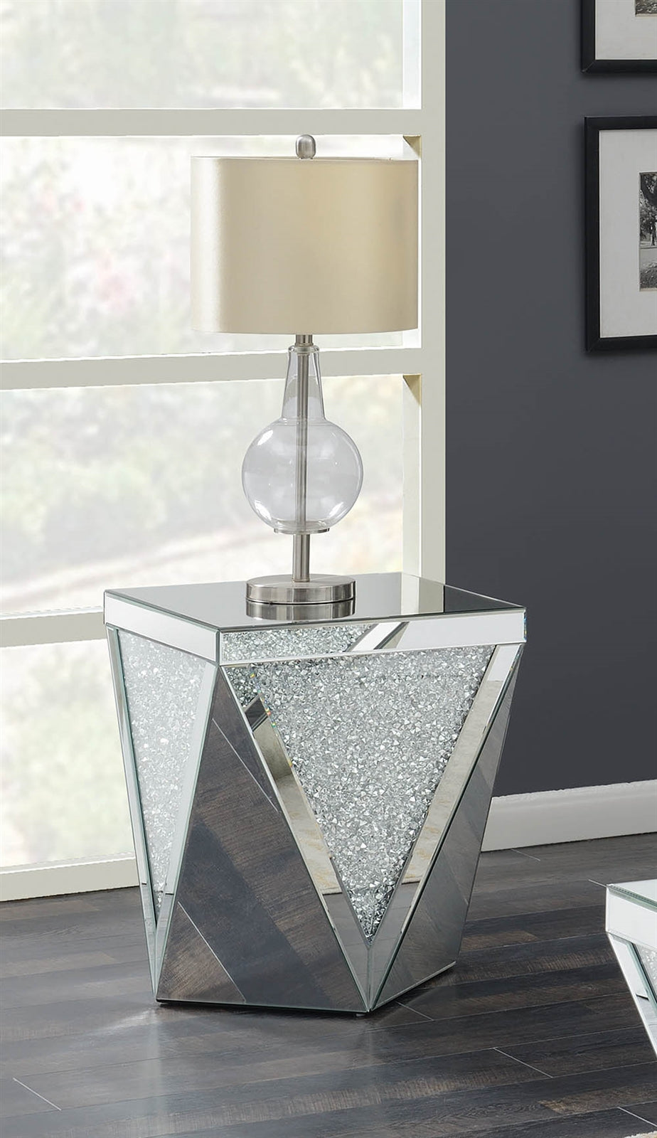 Glitter-Infused Glam Style End Table