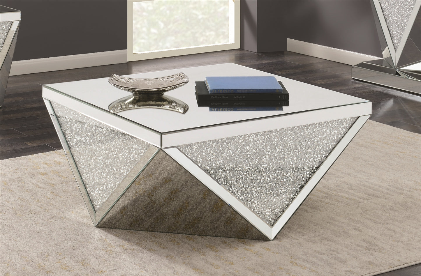 Marz Glitter-Infused Glam Style Coffee Table