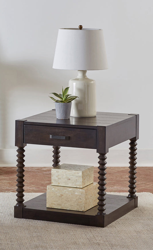 Meredith 1-drawer End Table Coffee Bean