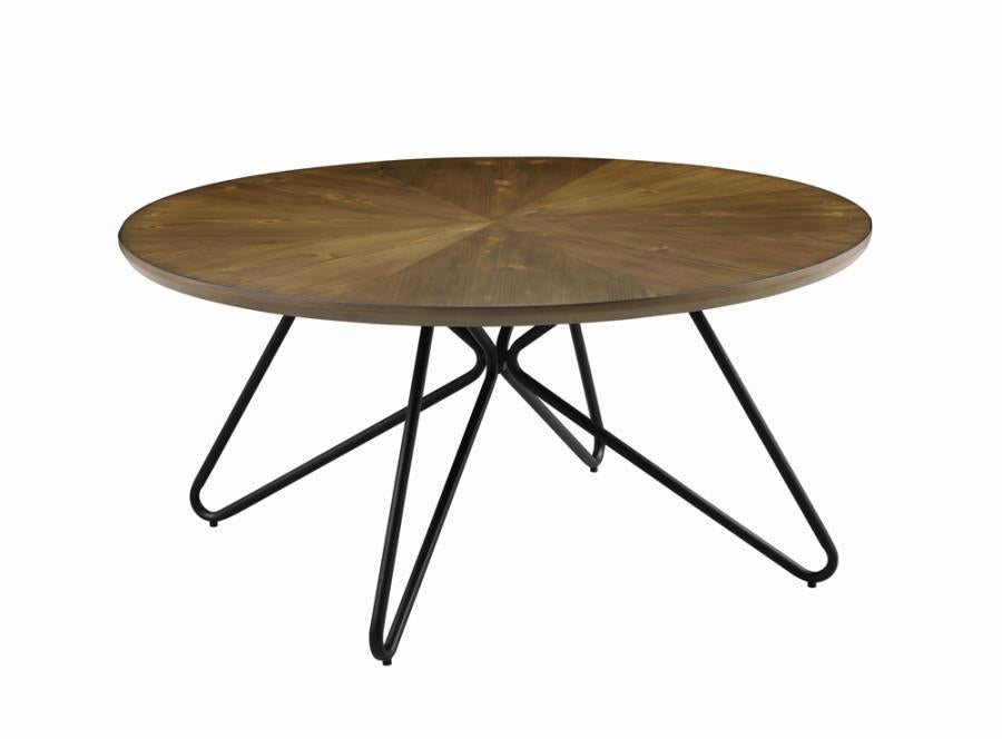 Churchill Round Coffee Table Dark Brown And Black