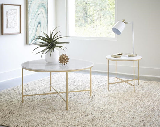 Modern Genuine White Marble Coffee Table