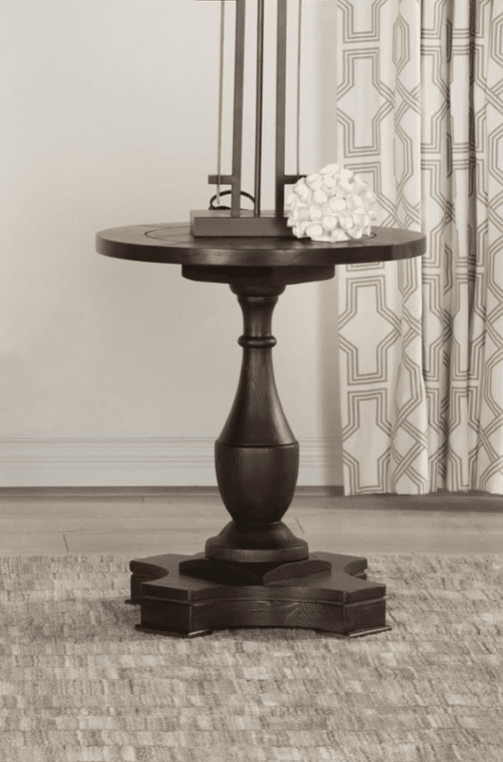 Round End Table with Pedestal Base Coffee