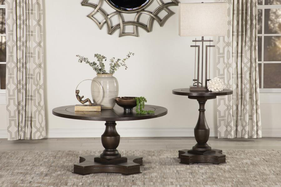 Round Coffee Table with Pedestal Base Coffee
