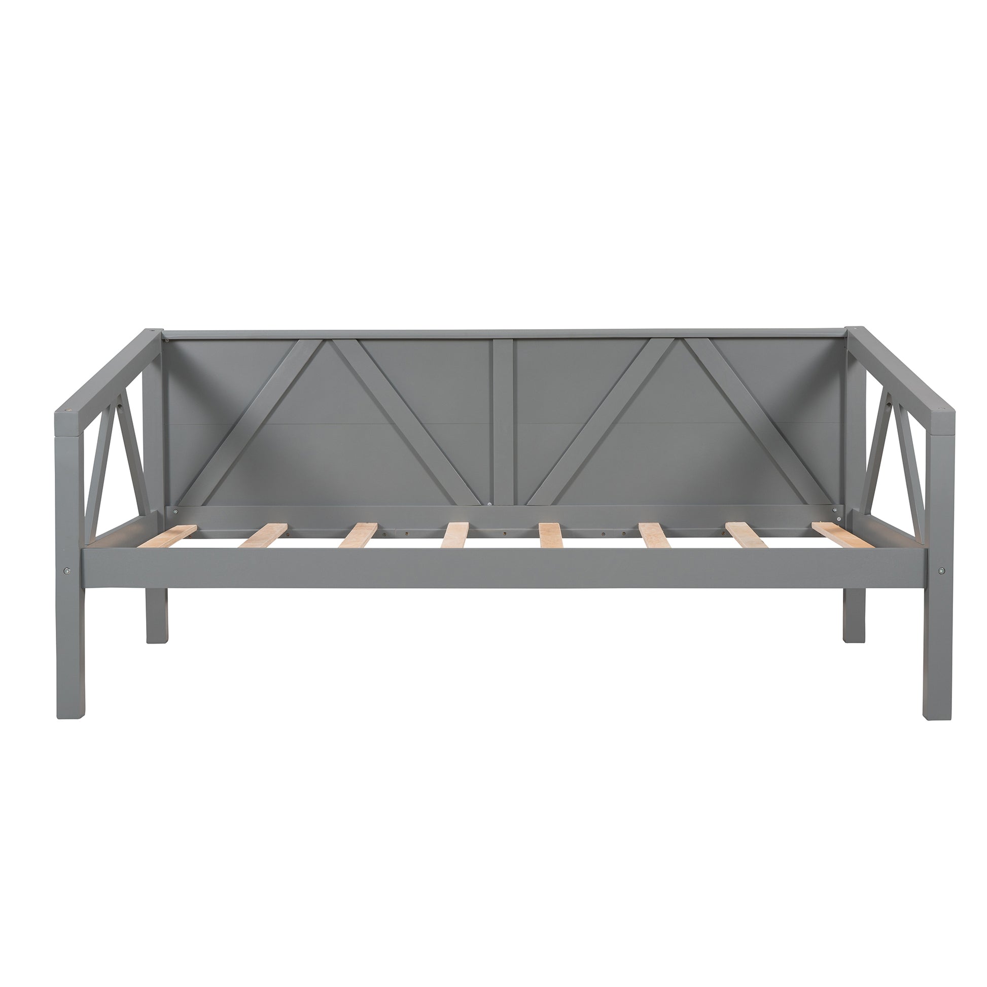 Twin size Daybed, Wood Slat Support, Gray