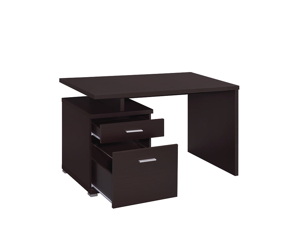 Irving 2-Drawer Cappuccino Office Desk with Cabinet