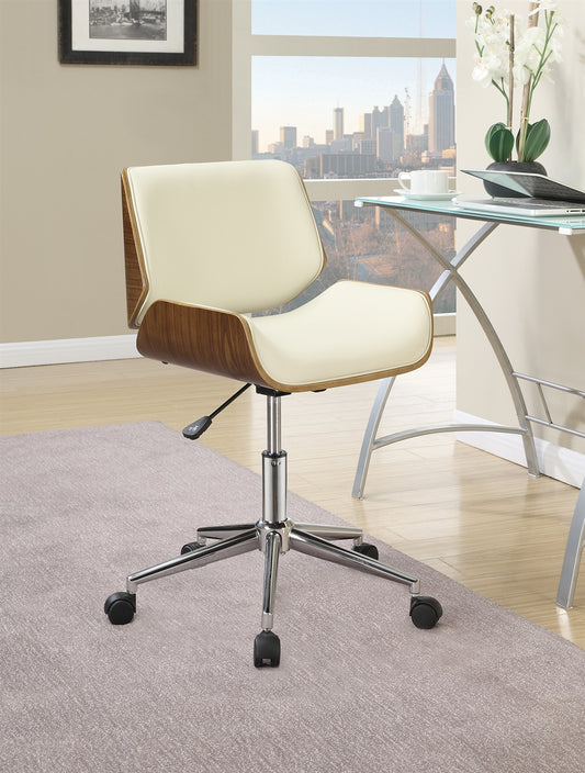 Carter White & Walnut Finish Office Chair