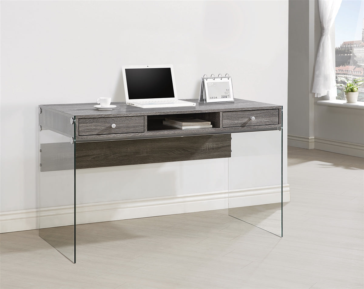 Crush Modern Computer Desk with Glass Sides