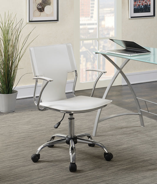 Avery Modern White & Chrome Office Chair