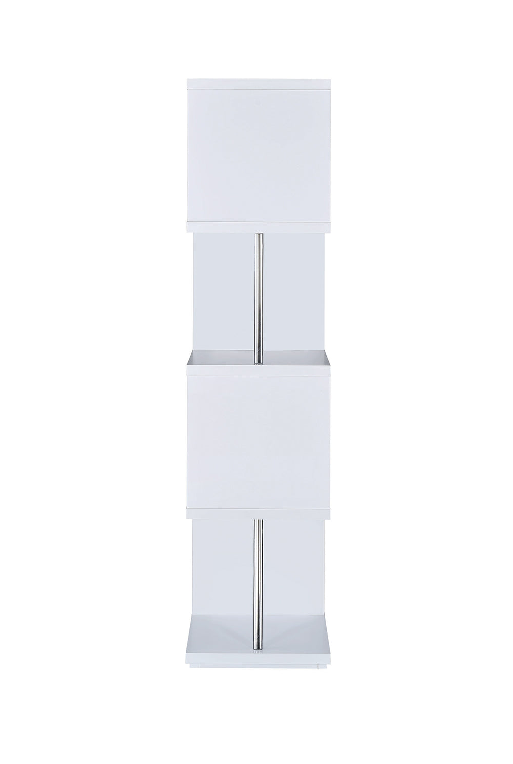 Soria Modern 4-Tier High Gloss White Bookcase
