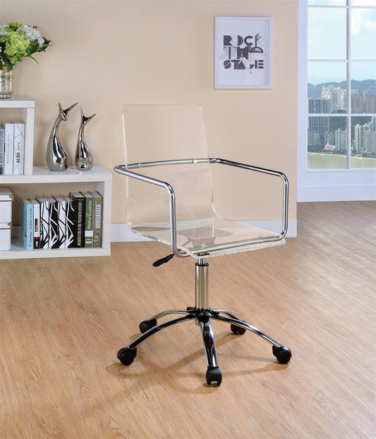 Xavier Clear Acrylic Office Chair W- Casters