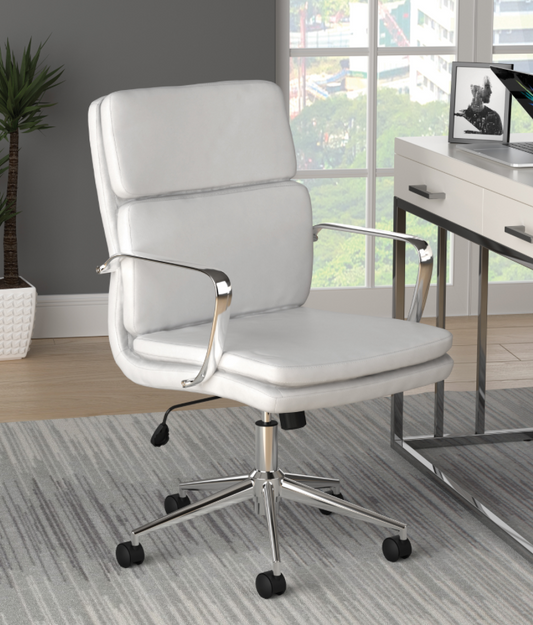 Standard Back Upholstered Office Chair White