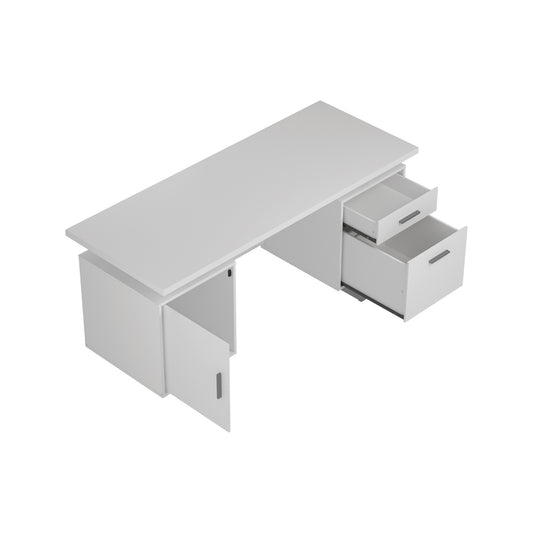 Lawtey Modern Office Desk in Bright White