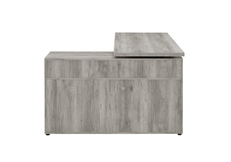 Hertford L-Shape Office Desk With Storage Grey Driftwood