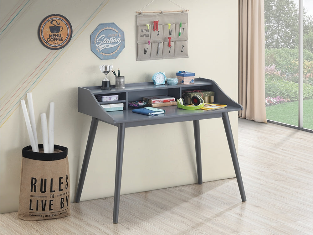 Percy 4-Compartment Grey Writing Desk