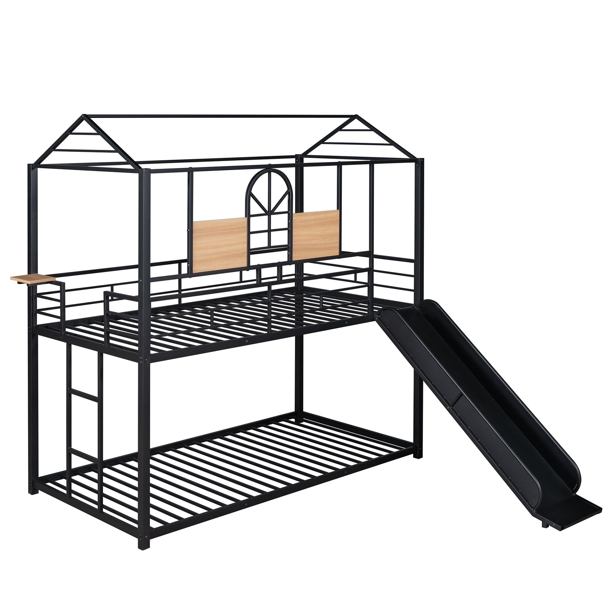 Twin Over Twin Metal Bunk Bed - Black