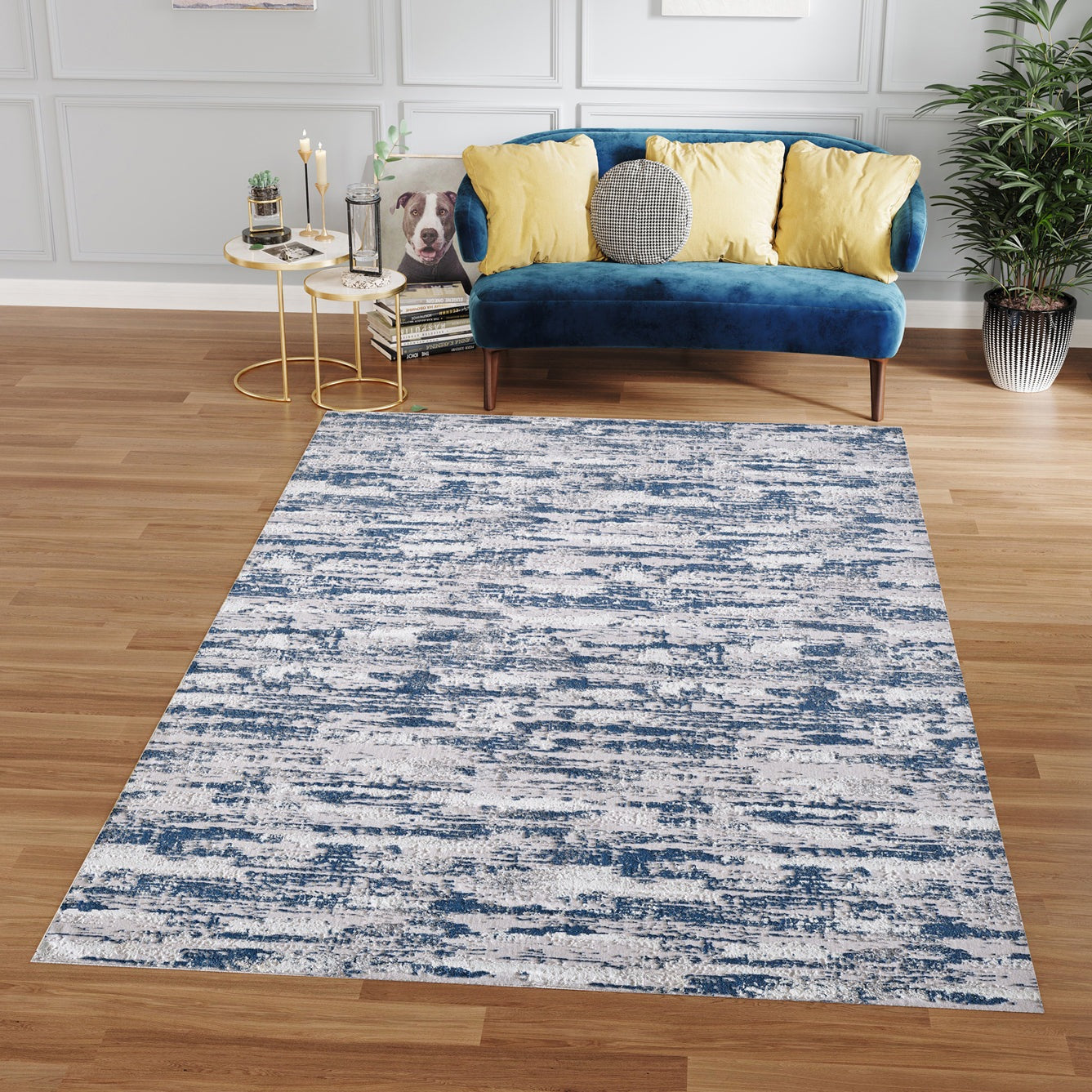 Milano Collection Nautical Navy Blue Woven Area Rug Finally Home Furnishings Llc