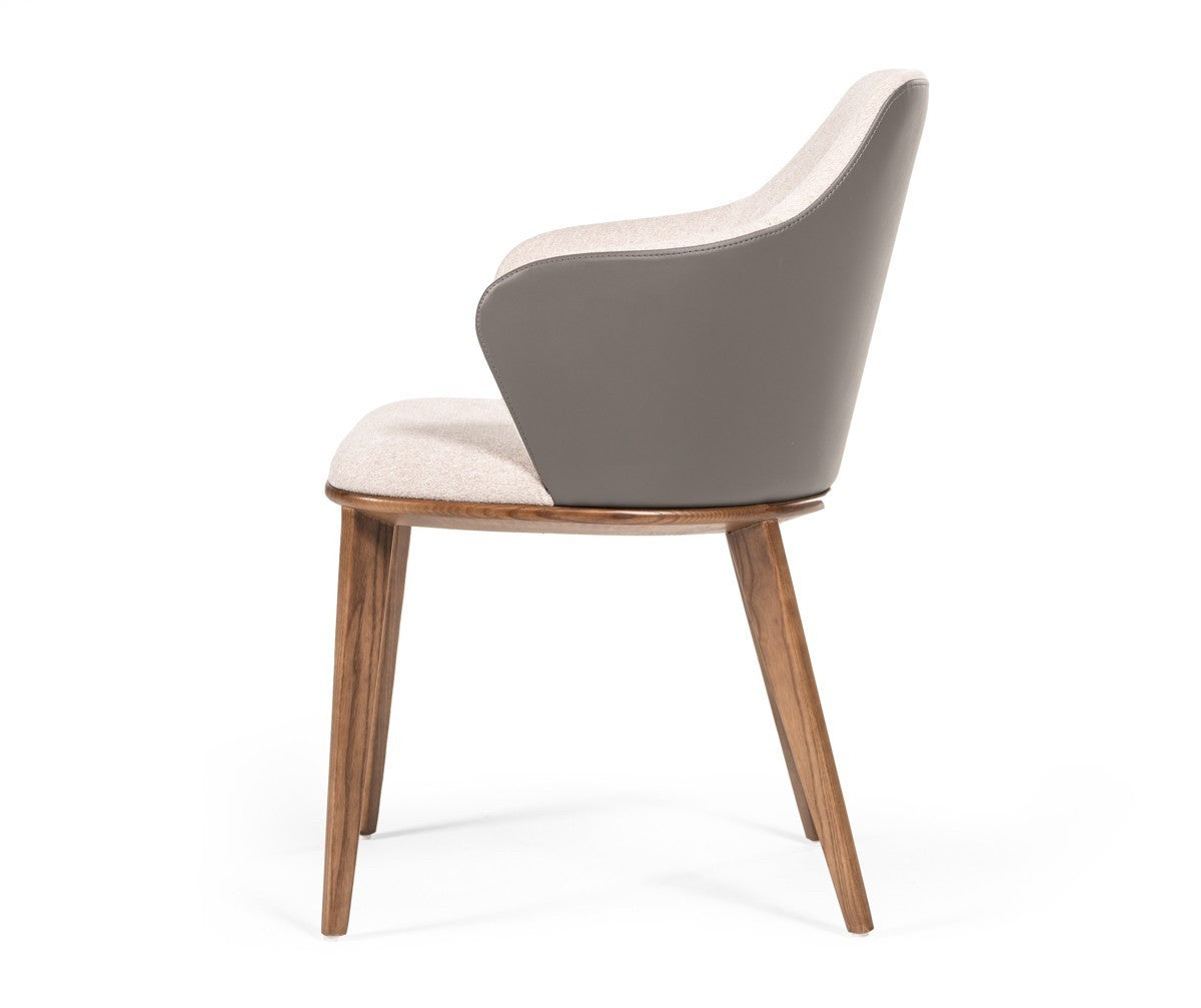 Modrest Megan Mid-century Modern Beige & Grey Dining Chair