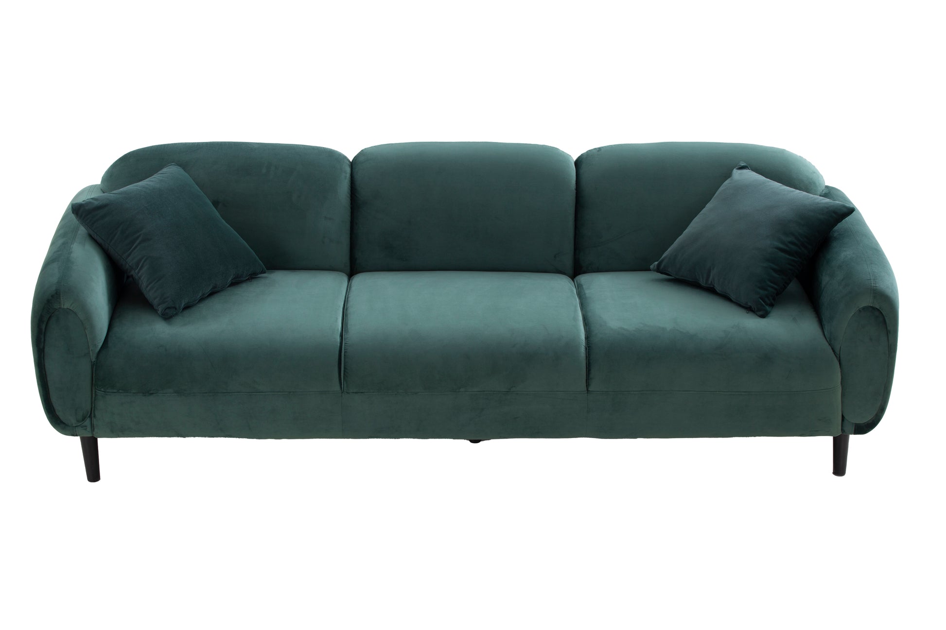 Mid Century Modern Velveteen Sofa in Green