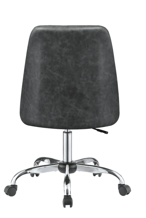 Upholstered Diamond Tufted Back Office Chair Grey And Chrome