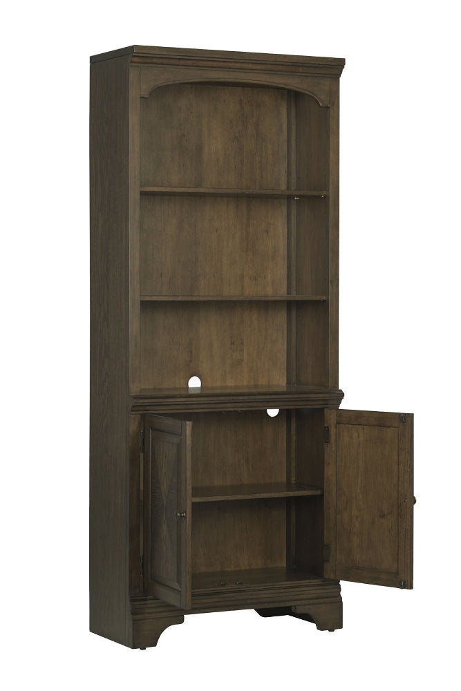 Hartshill Bookcase With Cabinet Burnished Oak