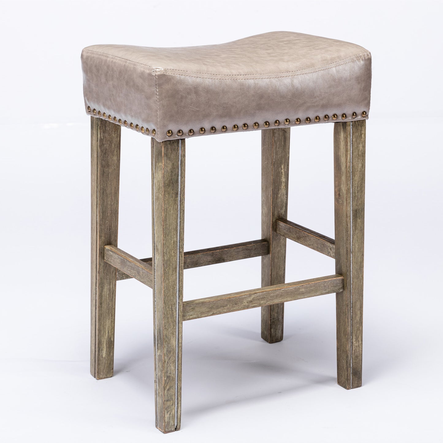 26" Backless Counter Height Stool in Gray Set of 2