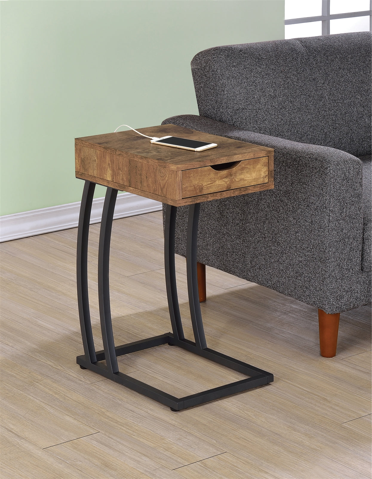 Accent Table With Power Outlet Antique Nutmeg