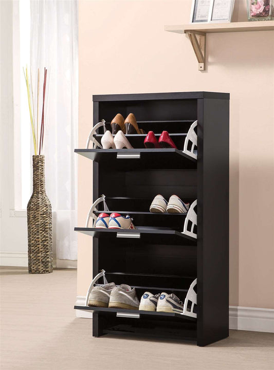 3-Drawer Shoe Cabinet Black