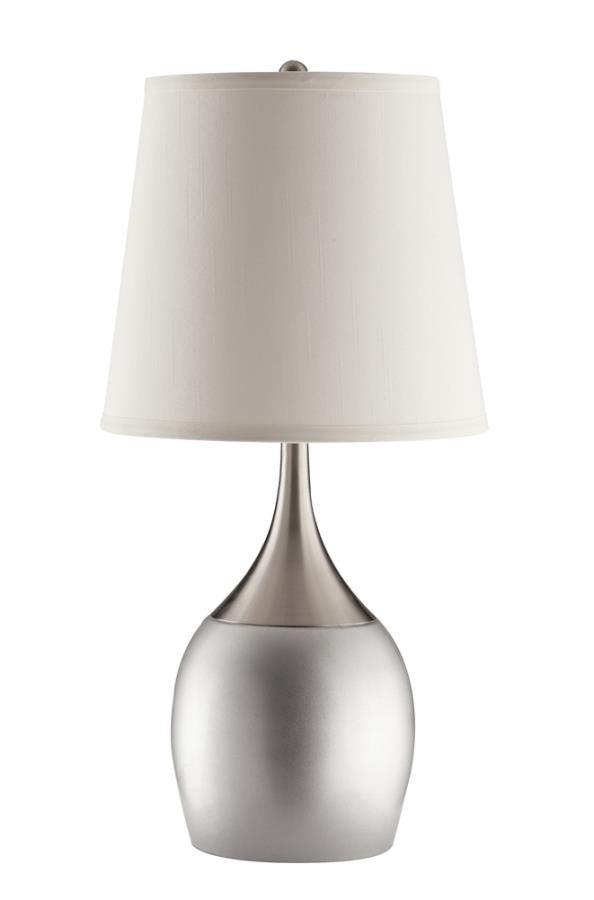 Empire Shade Table Lamps Silver And Chrome Set Of 2