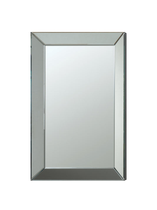 Rectangular Silver Frameless Beveled Mirror