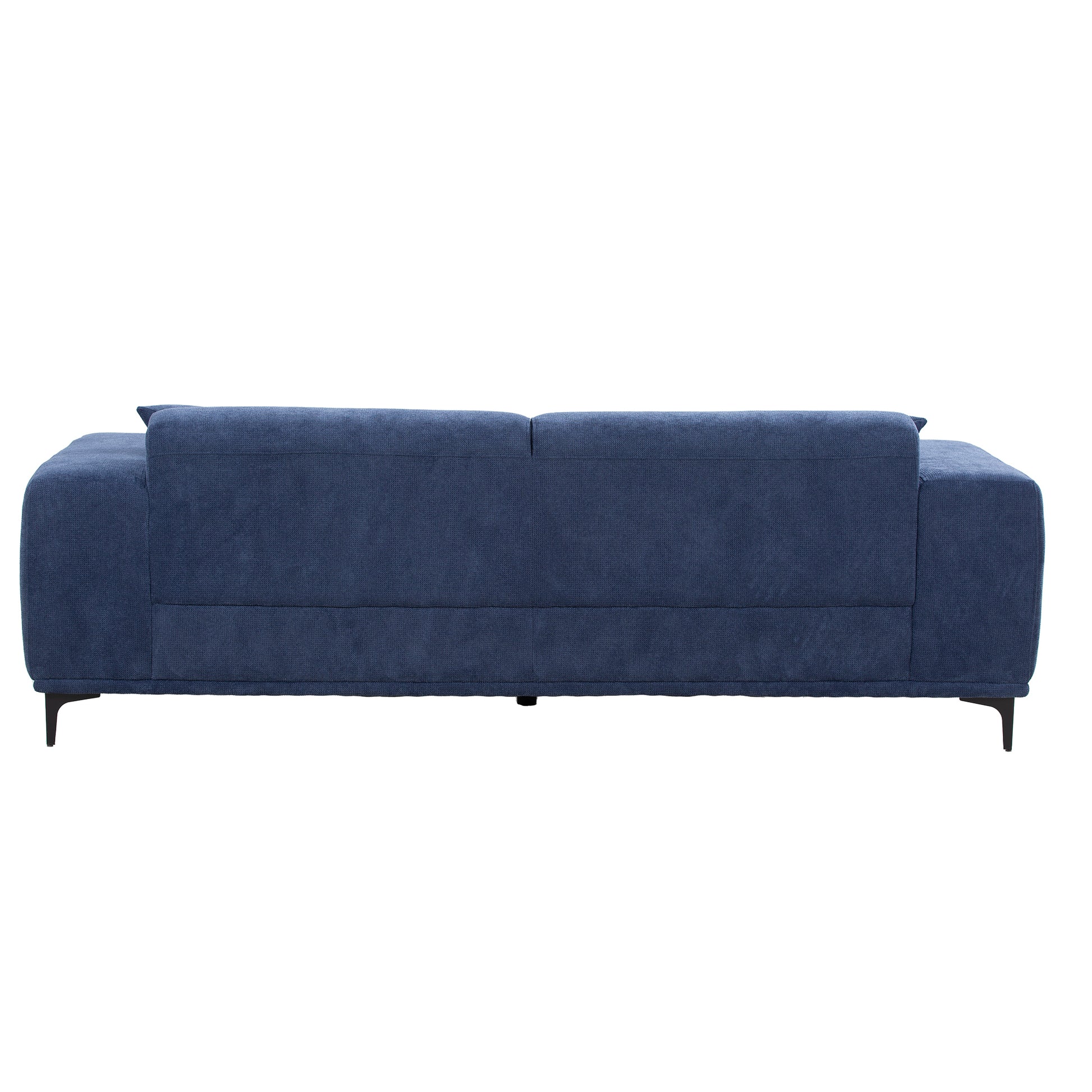 Mid-Century Modern Upholstered Sofa in Blue Linen