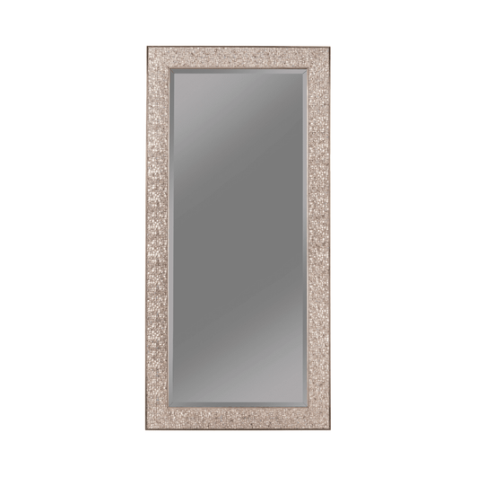 Floor Mirror with Colored & Raised Mosaic Frame