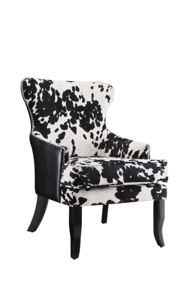 Cowhide Print Accent Chair Black & White