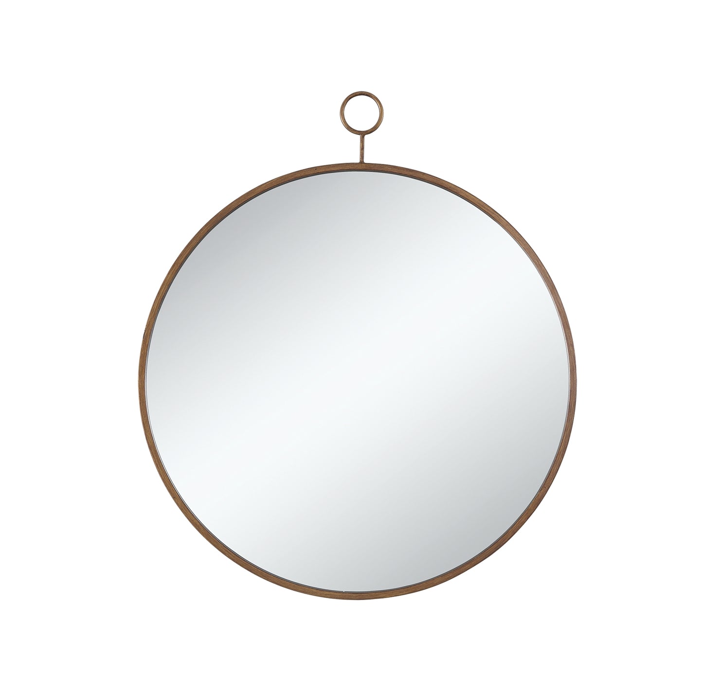 Transitional 30" Circular Gold Pendant Mirror