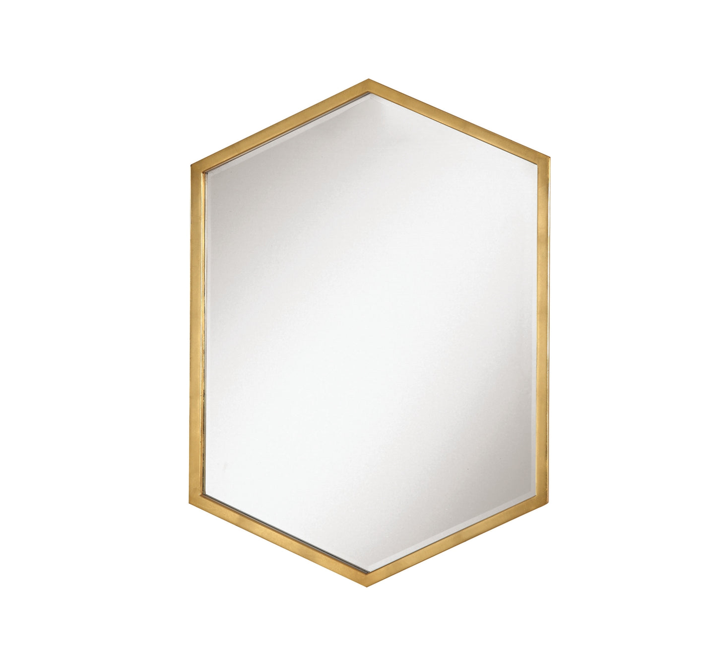 Hexagon Shape Gold Framed Mirror