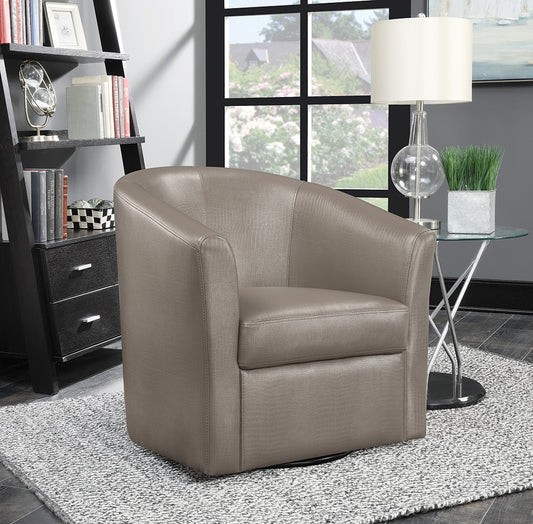 Braxton Contemporary Champagne Finish Swivel Chair