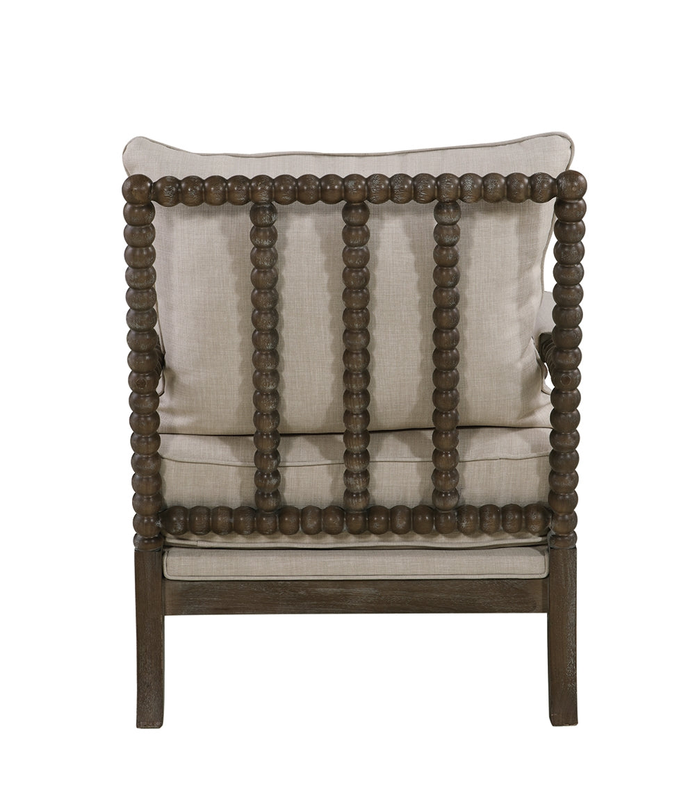 Megan's Oatmeal Linen Spindle Chair