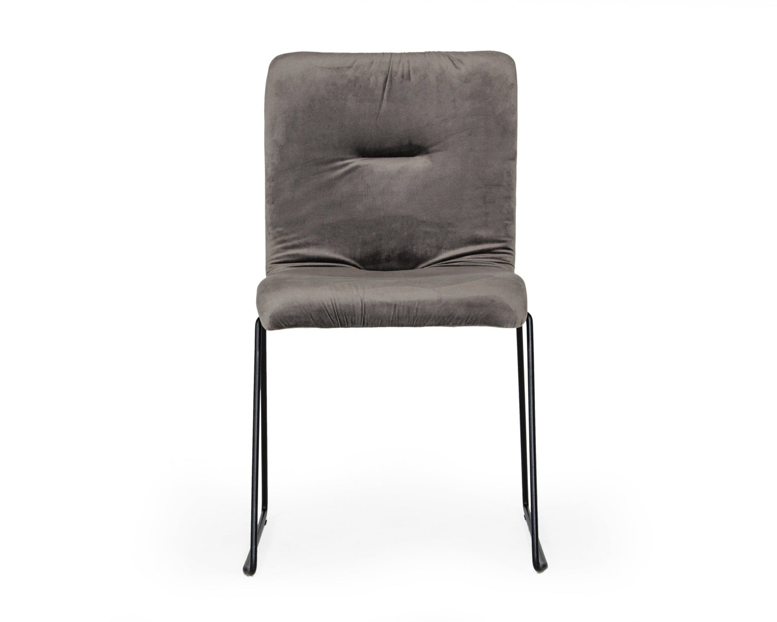 Modrest Yannis Modern Dark Grey Fabric Dining Chair Set of 2