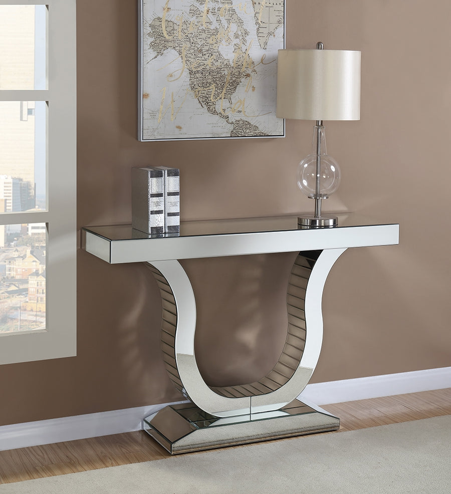 Demi Modern U-Shaped Mirrored Console Table
