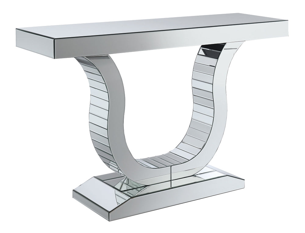 Demi Modern U-Shaped Mirrored Console Table